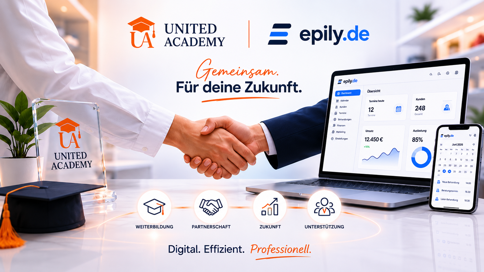 United Academy kooperiert mit Epily – Digitale Unterstützung für Schüler und Kosmetikstudios