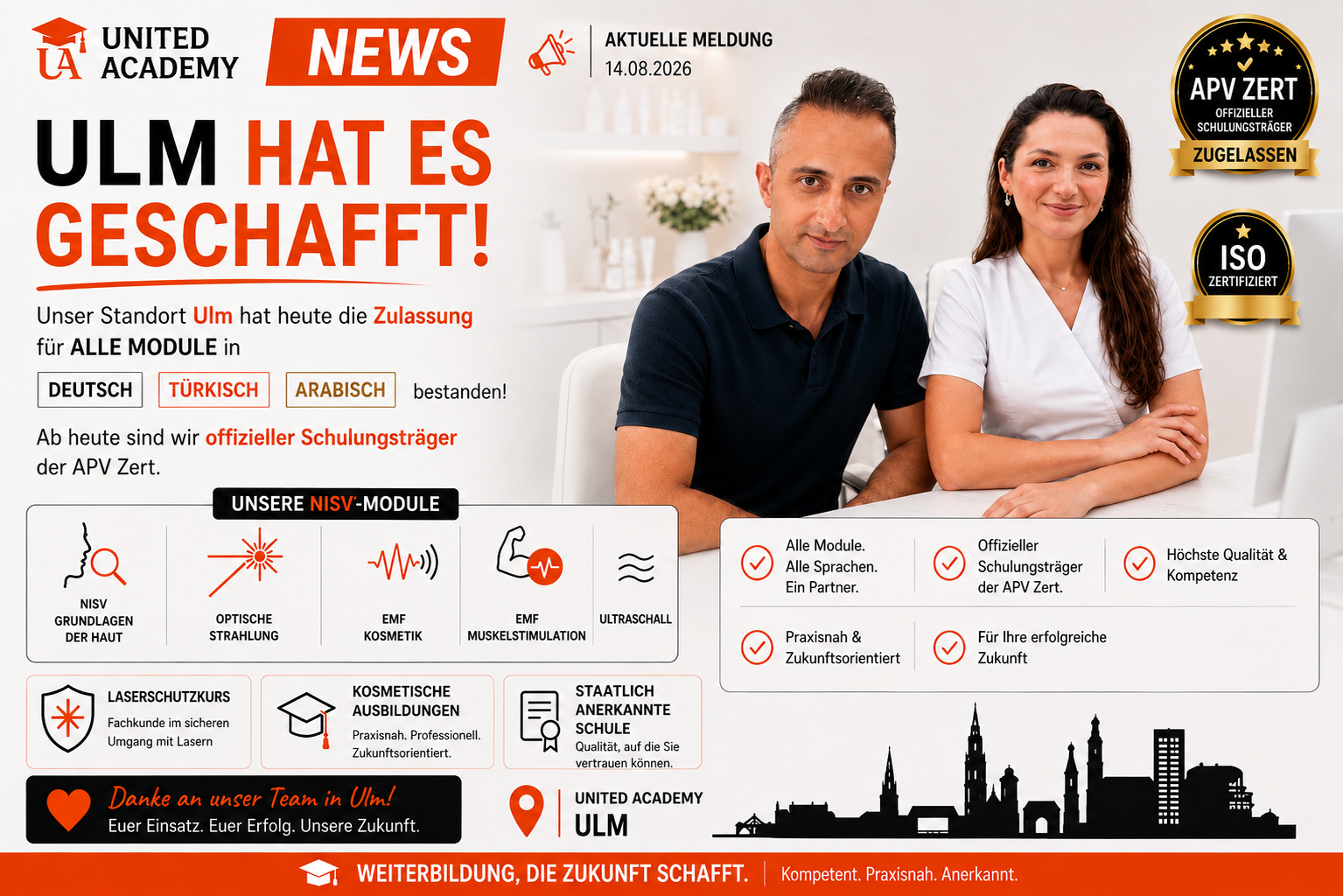 ULM HAT ES GESCHAFFT – ein weiterer Meilenstein für die United Academy